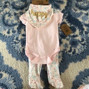 NWT baby onesie, footie pants and bandanna bib!